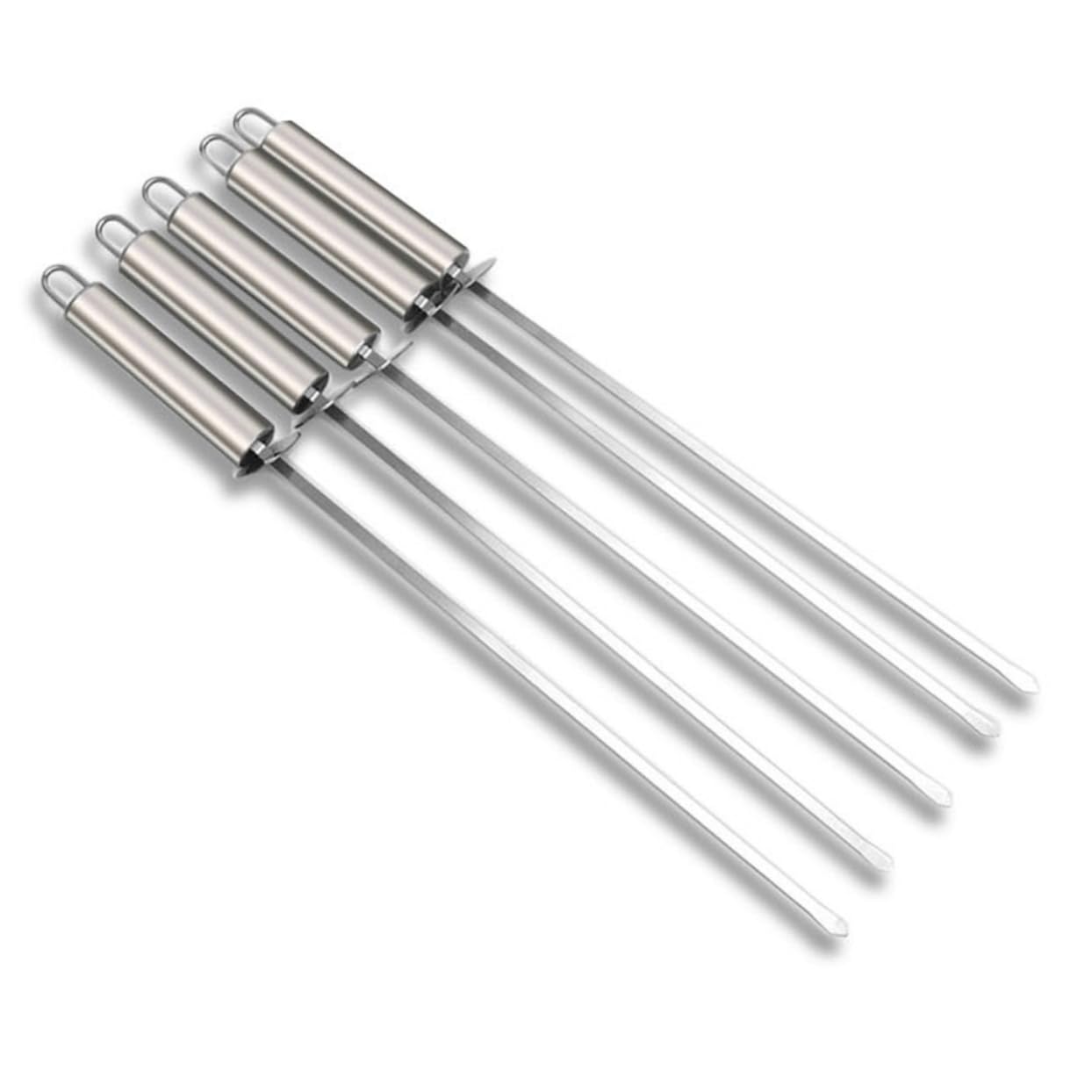 Barbecue Skewer in Acciaio Inox 10 Pezzi con Manico Termoresistente
