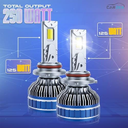 Image of CARZEX Smart AI 9005 /HB3 Car Projector LED Headlight & Fog Light Bulbs, 250W / 18,000 LM Super Bright Conversion Kit 6500K Cool White, AI App Controlled | Set of 2, 1 Yr Warranty