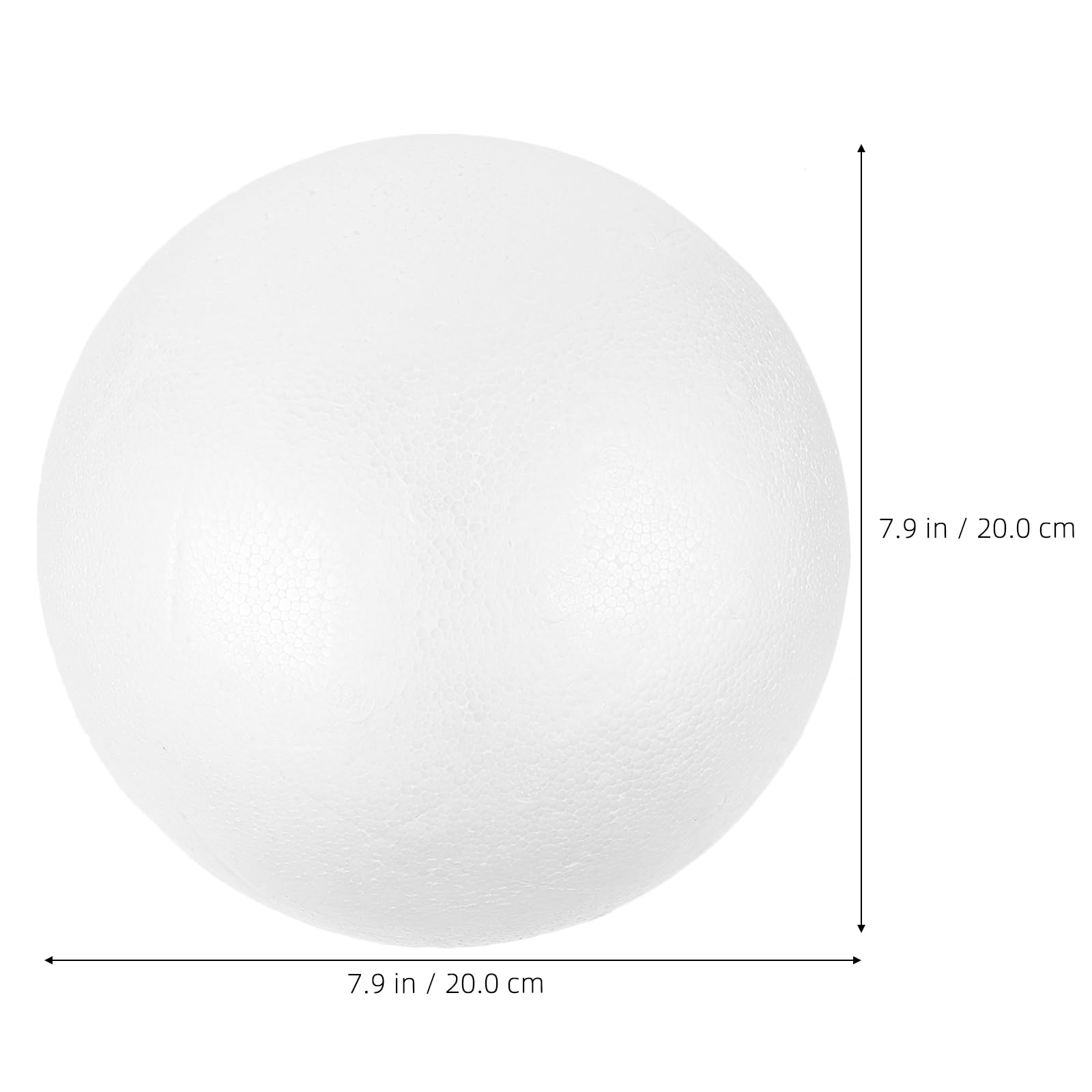 Foam Ball 7.8 inch Round Shapes Ball for Crafts Large White Baubles Balls DIY Craft Giant Foam Balls Sphere Smooth Solid Foam Balls for Arts Craft Project and Party Decoration