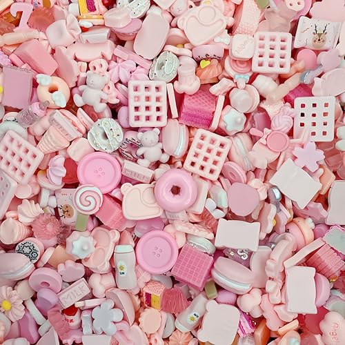100pcs carino melma charms misto set resina flatback fare forniture per fai da te fabbricazione artigianale e ornamento perline scrapbooking caramelle assortite torta di frutta ornamento