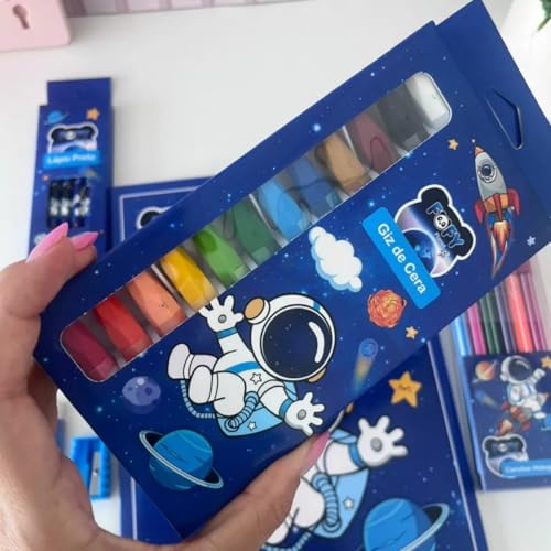 KIT DESENHO ARTÍSTICO INFANTIL ASTRONAUTA C 33 PEÇAS - FOFY