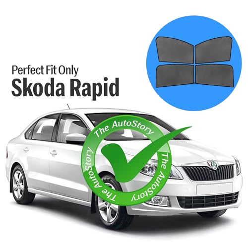 Image of AutoStory Custom Fit Black Mesh Car Sunshade for Rapid| UV & Heat Protection Car Window Curtains | Privacy Car Sun Shade | Breathable Vehicle Specific Side Window Shades