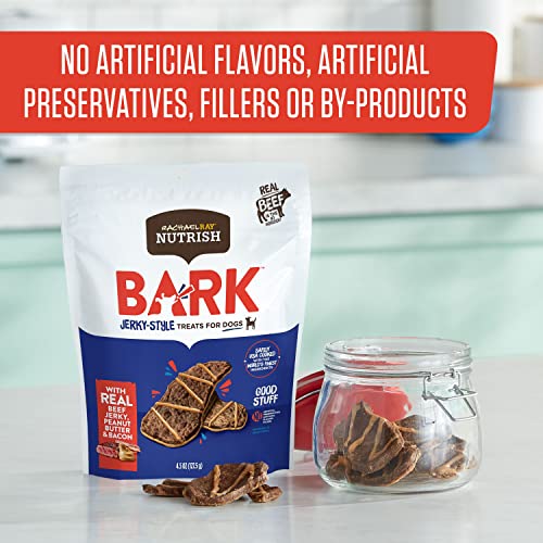 Rachael Ray Nutrish Bark Jerky-Style Dog Treats With Real Beef Jerky, Peanut Butter & Bacon, 11 Ounce (Pack Of 4) #TOP4