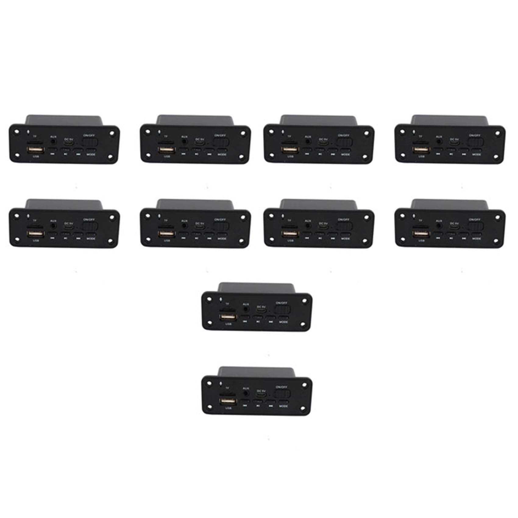 10 x zestaw głośnomówiący odtwarzacz MP3, dekoder płytki, 2 x 3 W, wzmacniacz DC 5 V, MP3 WMA, bezprzewodowy Bluetooth 5.0, dekoder płytki, moduł audio, USB, FM, TF, nagrywanie, radio AUX do