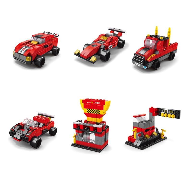 Image of SKY LINE OCEAN 6-in-1 Truck Building Block Set (1000+ Pieces) | STEAM Construction Vehicle Kit for Kids | Build Transport Trucks, Loaders & Heavy Duty Vehicles | 6 Month Structural Warranty
