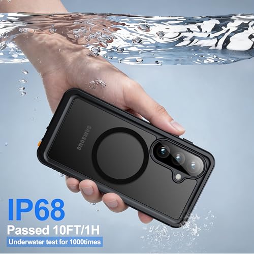 Image of ANTSHARE for Samsung Galaxy S26 Case Waterproof, Built-in Lens & Screen Protector, [Compatible with MagSafe] Shockproof Dropproof Translucent Matte Full Body Phone Case for S26 6.3 inch- Black