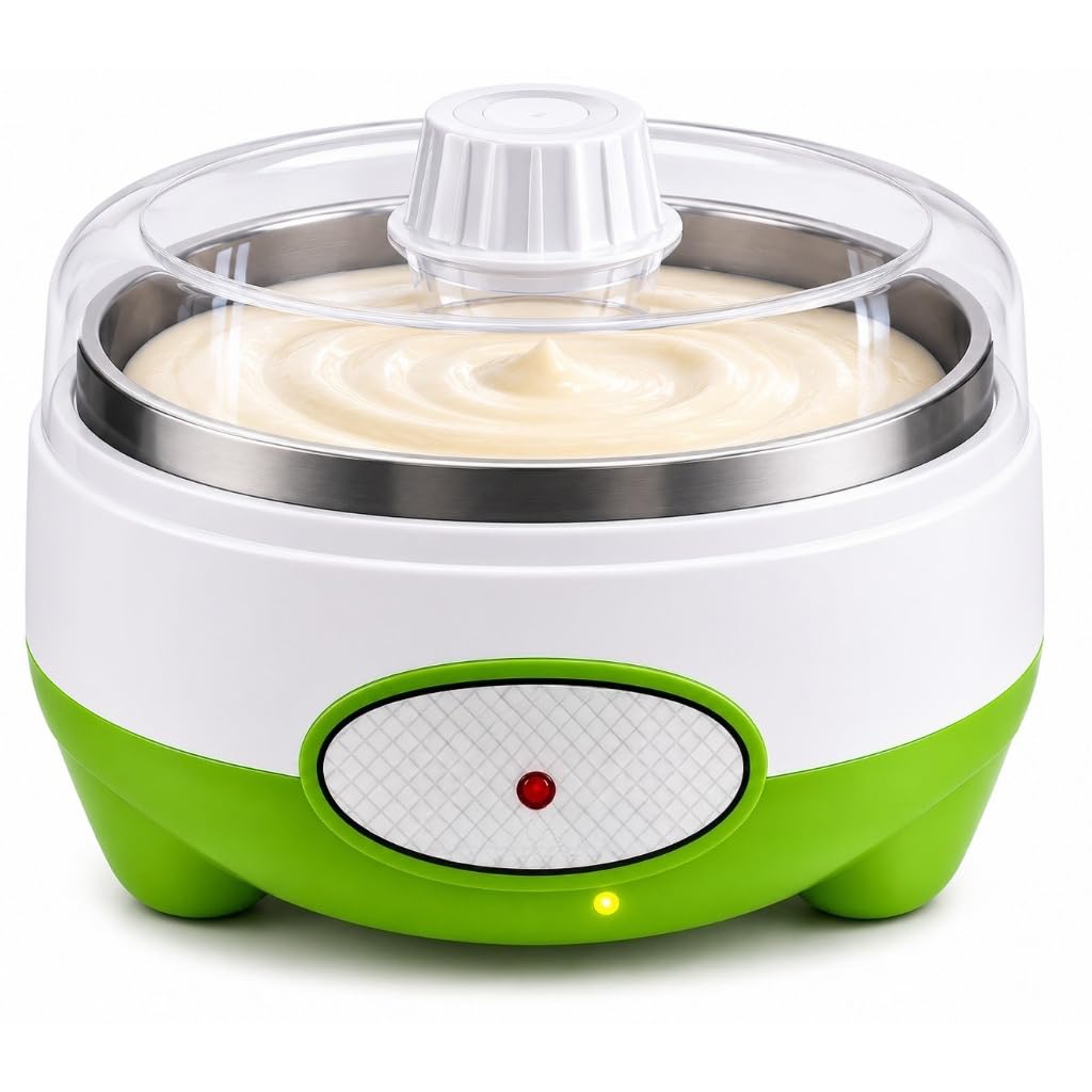 Iogurteira Elétrica Automática 1L Inox Iogurte Natural Caseiro(220V,Verde-claro)
