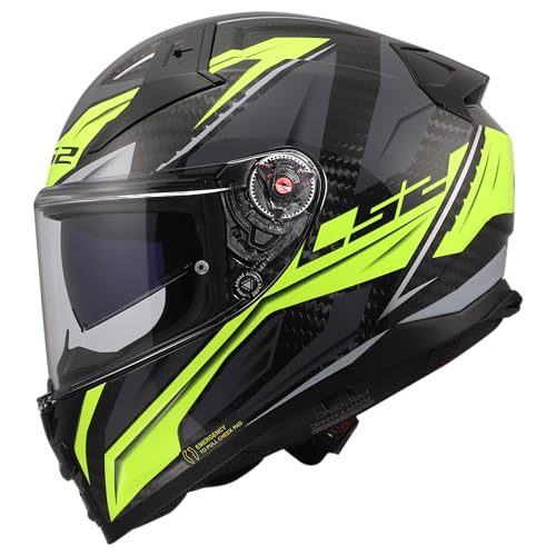 Casque Moto Intégral VECTOR II CARBON SAVAGE H-V Yellow Grand Casque Carbone 3XL