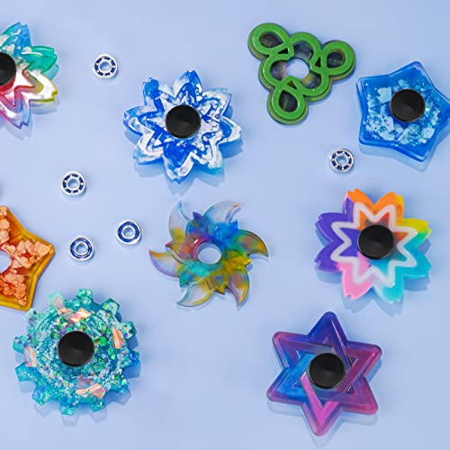 Image of NiArt Fidget Spinner Bearings with Caps 48 Pack, Chrome Steel DIY Set | Sealed Bearing Design Keeps Dust Out for Smooth Precision Spinning, Ideal for Resin Casting Projects, Stress Relief
