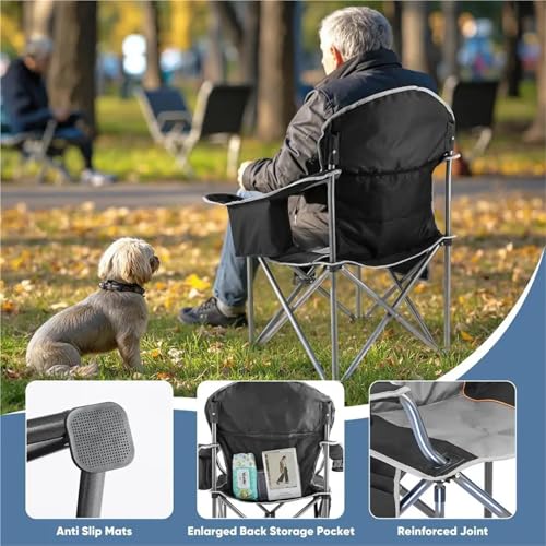 Chaise de camping pliante et robuste portable avec porte-gobelet - 3