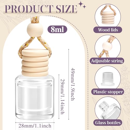 Image of AROIC Car Air Freshener Diffuser Set, 6 Pack Lavender Natural Slow-Release Fragrance, Long Lasting Air Freshener for Women & Men Car Accessories, Hanging Cute Automotive Interior Decor Gift (8ml Each)