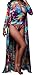 Lovaru Women's New Colorful Dyeing Bikini One Piece Swimsuit+Ponchos Cover Ups, Blue, Large