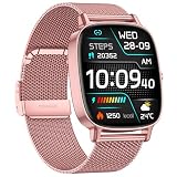 Smart Watch for Women, Answer/Make Call,1.85'' Ultra-Clear Screen Fitness Tracker with Heart Rate/Sleep/SpO2 Monitor,Smartwatch for iPhone/Samsung/Android,120+ Sport Modes,IP68 Waterproof with 2 Bands