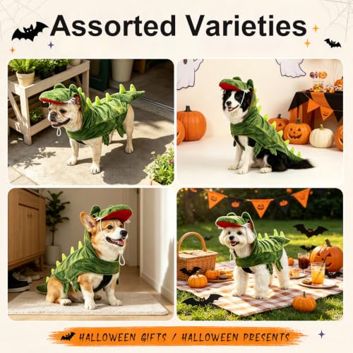 NACOCO Dog Halloween Costume Dog Crocodile Hoodies Pet Funny Christmas Cosplay Clothes Small to Large Dog Birthday Outfits(Crocodile,S) - image 6