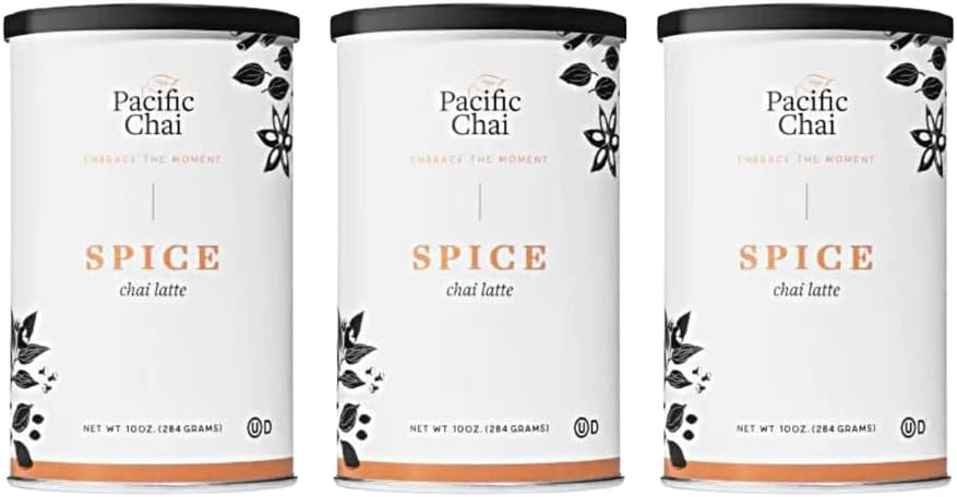 Pacific Chai Spice Chai Latte 10 Ounce (Pack of 3)