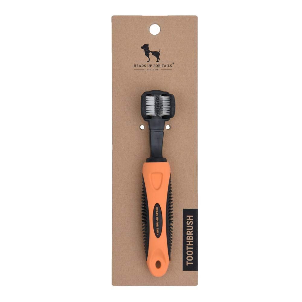 Heads Up For Tails Manual Toothbrush for Adult Dogs - Orange, 1 Quantity (B081N4KYV1) Amazon Price History, Amazon Price Tracker