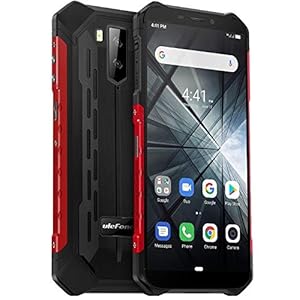 télephone Portable incassable (2019), Ulefone Armor X3 avec Mode sous-Marin, IP68 résistant Etanche Android 9.0, Double SIM, 2 Go + 32 Go, Batterie 5000 mAh, Visage déverrouillé GPS Rouge
