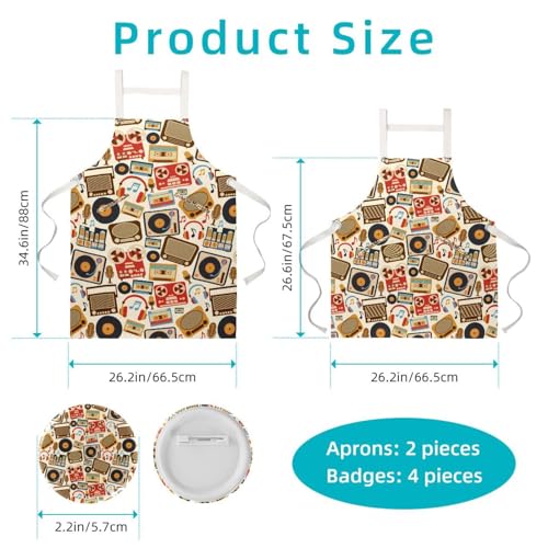 Tablier de serveuse multicolore lot de 2 pour restaurant et bar - 2