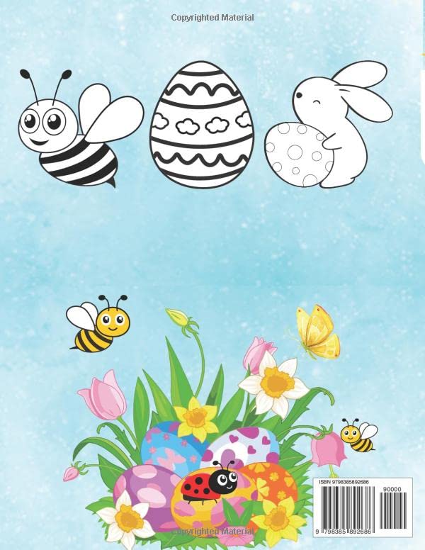 Easter Coloring Book for Preschoolers ages 1-4: Holiday Basket Gift Idea for Preschool Kids / Fun, Relaxing Toddler and Kindergarten Activity. Big, ... Pages for Little Boys and Girls. Large Size image 3