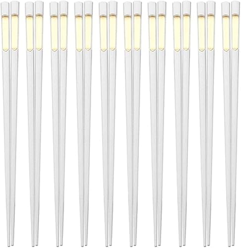 Palillos de China, 10 pares de palillos de aleación de fibra de vidrio, palillos reutilizables antideslizantes, para cocina, comedor, fideos,