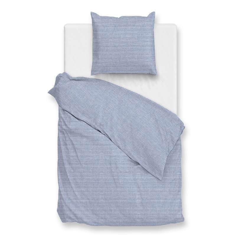 Housse de couette anti-transpiration Zo!Home Striscia di Lino en coton Denim 140x200