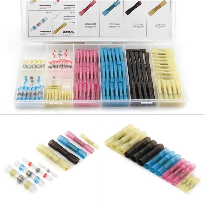 Assortiment de 200 cosses thermorétractables à , isolées et étanches