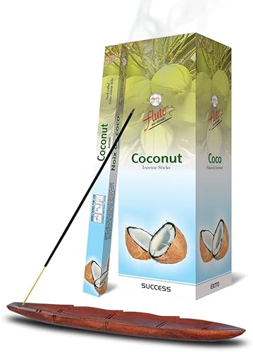 Miniatura 3 de Flute Varillas de incienso de coco, 200 varillas, agarbatti de 9 pulgadas con 40 minutos de tiempo de combustión, fragancia de coco para aliviar el