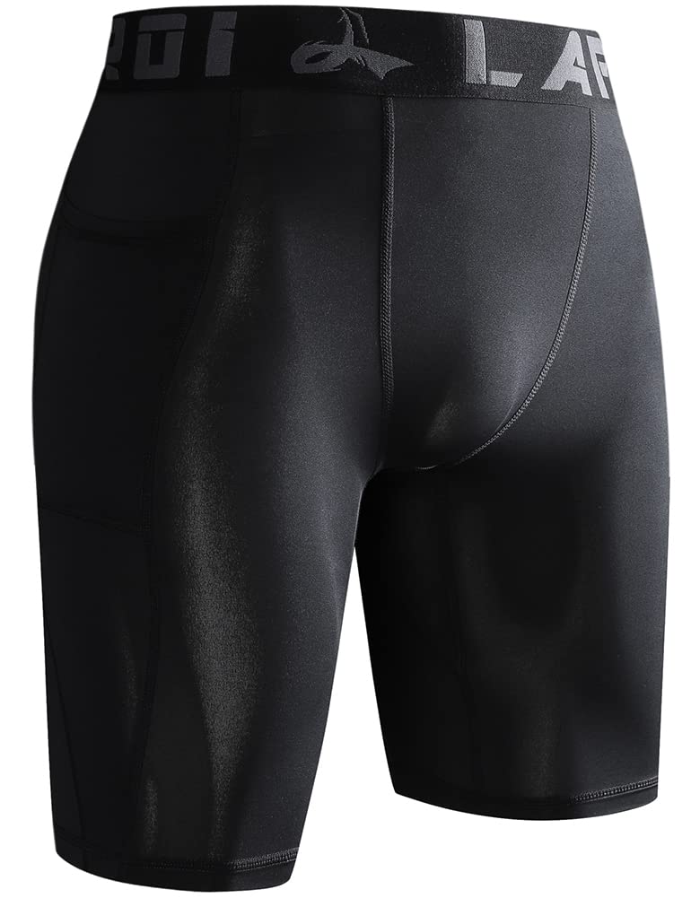 LAFROI Men's Quick Dry Cool Compression Fit Tights Shorts Waistband-YSK09