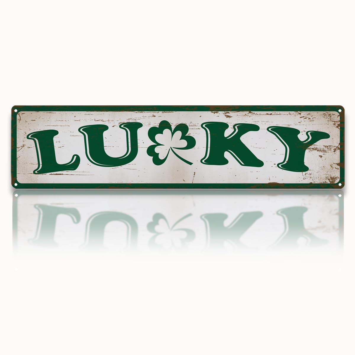 peiyeety Vintage Metal Tin Sign Lucky Retro Street Sign, Rustic Wall Decor for Home, St. Patrick's Day, Man Cave, Garage, Kitchen, Office, Farmhouse, Patio, Garden, Porch, 4 * 16 inch