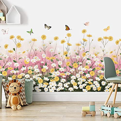 2 láminas de vinilos decorativos flores margaritas amarillas miniatura 6