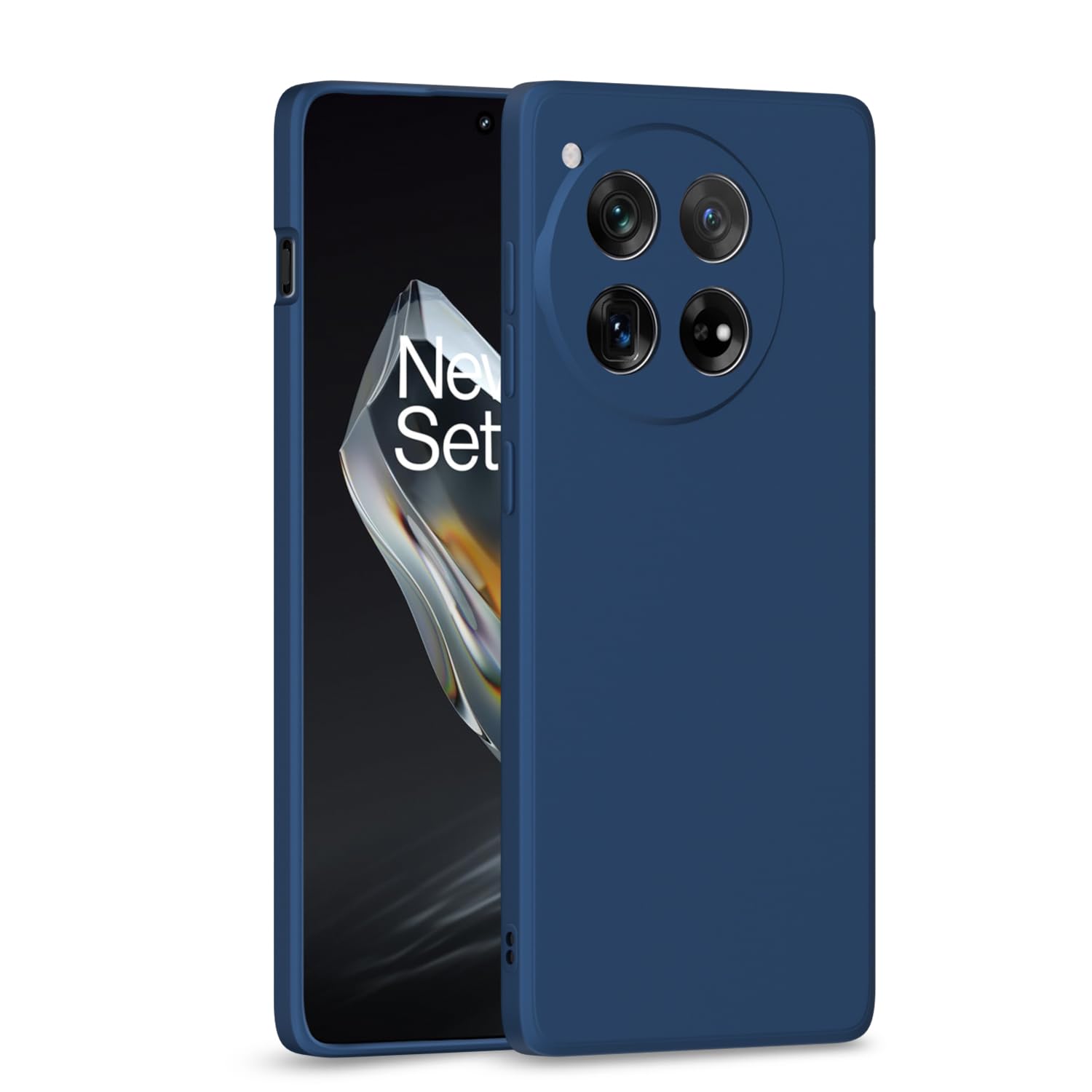 Pikkme OnePlus 12 5G Back Cover Camera Protection Shockproof Soft Matte Silicone Back Case for OnePlus 12 5G (Blue)