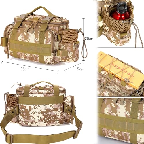 XUBX Multi-pocket Large Capacity, Single Shoulder Sea Fishing Tackle Bags Holdall Camouflage Outdoor Bag Hiking Travel Pack - Image 3