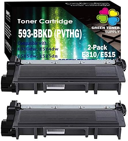GTS Compatible PVTHG 593-BBKD Toner Cartridge Replacement [High Yield], for Dell E310dw E514dw E515dw E515dn LaserJet Printers (Set of 2, Black)