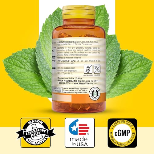 Image of MASON NATURAL Peppermint Oil 50 mg Enteric Coated Softgels, 270 Day Supply