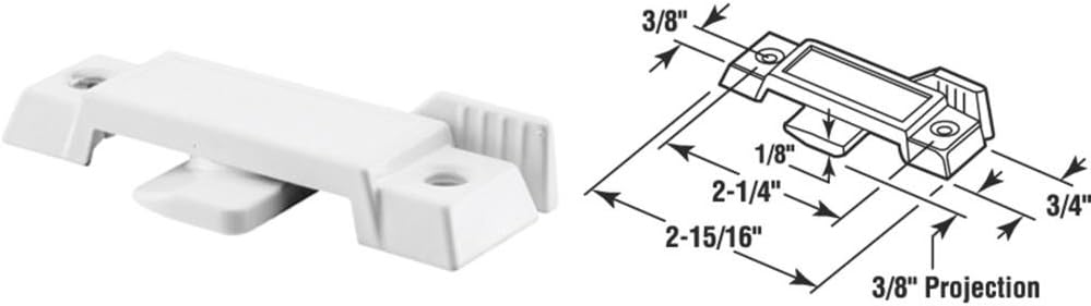 Prime-Line 171949-W Sash Lock, Diecast Construction, White, Used on Vertical and Horizontal Sliding Windows (Single Pack)
