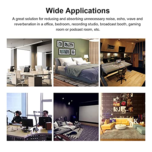 ZEYUAN 12 unidades de painéis acústicos de fibra de alta densidade para tratamento acústico de espum