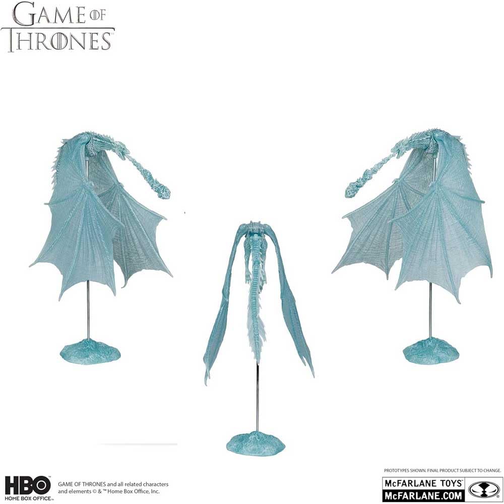 Bizak McFarlane Dragon Viserion Gelato (Frostbite) Game Of Thrones, con etichetta di collezione Gold Label, Figura snodata drago colore blu di Daenerys, (64380663)