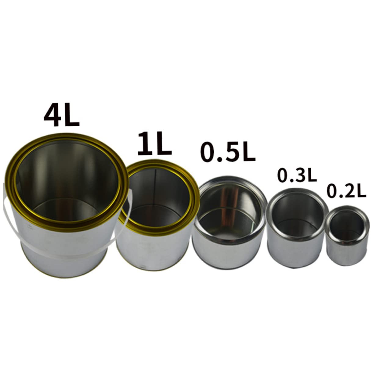 OSALADI Lot De 6 Bidons De Stockage De Peinture En Fer 0,3 L, Réservoir D'encre Solide Ronde, Usage Professionnel Et Domestique, Fournitures Peinture Pour Atelier Et Artisanat