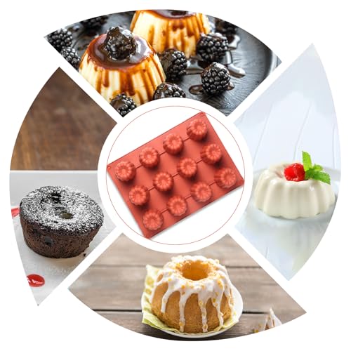 pilyero Silikonowe foremki do canelés z 18 otworami, mini forma do muffinek, zaprojektowane do wykwintnych deserów, bez problemu nadają się na popołudniową herbatę, bankiety i rodzinne obiady