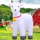 6FT Goat Inflatables Christmas Spring, Farm Ranch Blow up Animals Cute, Decorations Outdoor Yard Built-in LED Lights Big Large Decor Party Farm Lawn Holiday Outside