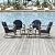 BALDPER 6 Pieces Patio Conversation Set, Lounge Rocking Chair with Cushion and Coffee Table, Wicker Bistro Set, Outdoor Furniture for Porch, Deck, Backyard, or Poolside, Blue