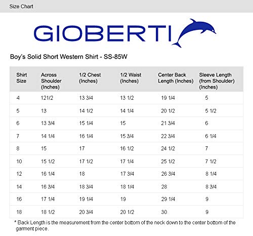 Gioberti Boys Solid Short Sleeve Western Shirt, White Size 10 #TOP2