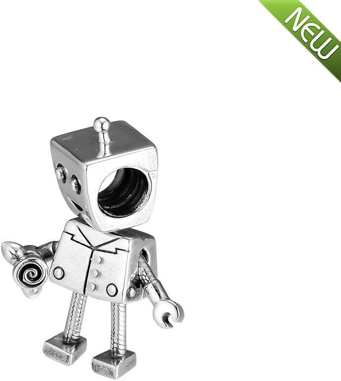 PANDOCCI 2019 Valentine Day Gift Rob Bot Bead 925 Silver DIY Fits for Original Pandora Bracelets Charm Fashion Jewelry - Image 3