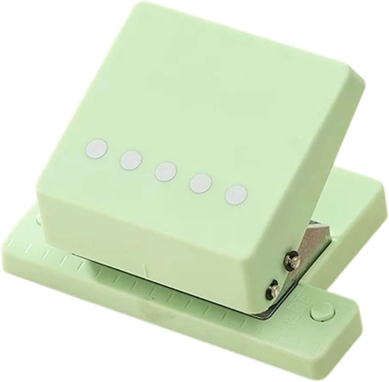 5-Hole Manual Punch Paper Punching Machine Portable Binding Machine Sturdy Zinc Alloy And PP Material Easy to Carry, light Green