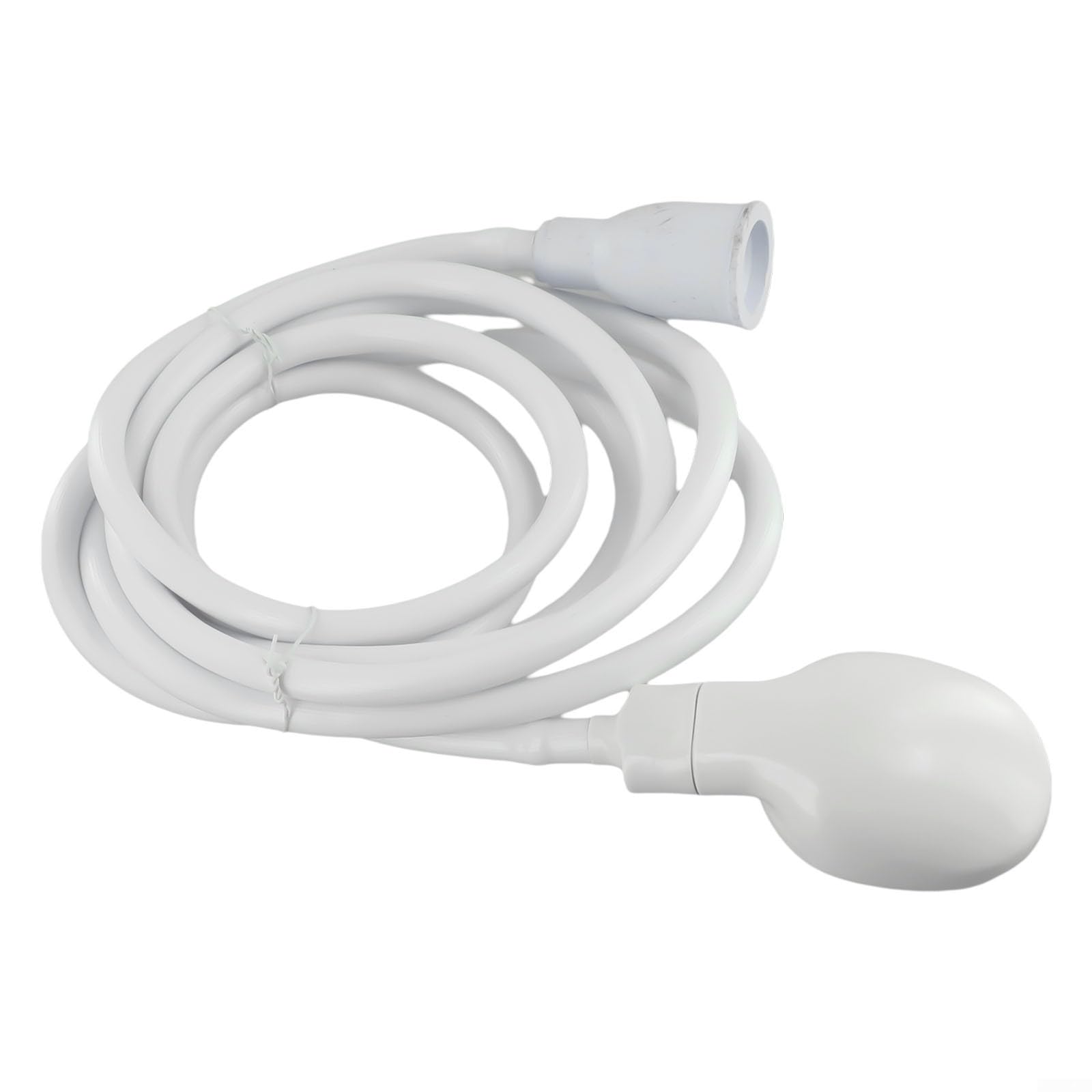 Juego de manguera de ducha y cabezal de 2 m para mezclador de baño de un solo grifo, sellado hermético con conectores de goma, ideal para personas y mascotas, accesorio de rociador de ducha blanco