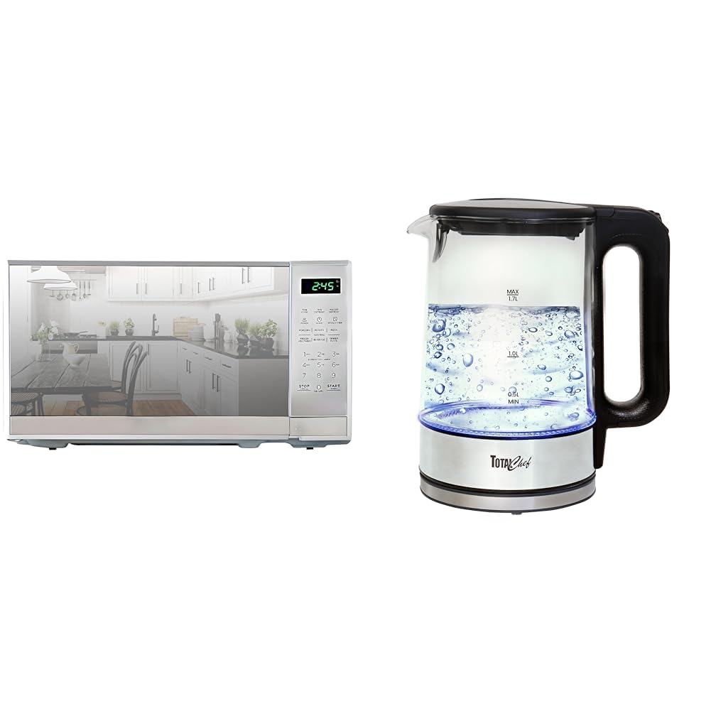 Total Chef 0 7 Cu Ft Microwave Oven Total Chef Electric Glass Kettle 1 7 Liter