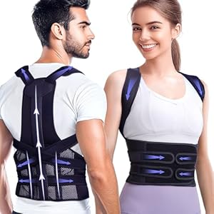 Posture Corrector for Women and Men, Full Back Brace Support, FSA&HSA Eligible, Adjustable Shoulder Straightener for Improving Back Posture, Relief for Upper and Lower Back, Lumbar, Neck Pain