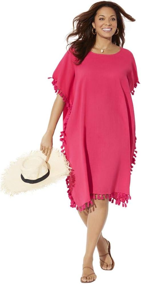 Swimsuits For All Women's Everly Pom Pom Cover Up Tunic (Plus