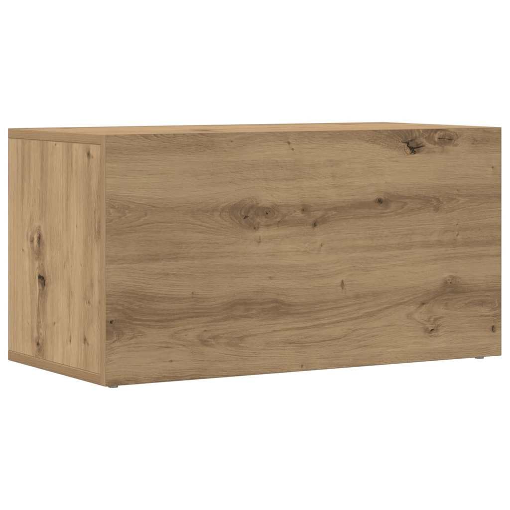 Boîtes de Rangement LP chêne Artisanal en Bois d ingénierie, Meuble Armoire de 2 Compartiments, Fixation Murale, Stockage multimédia pour Vinyle CD DVD Bureau Salon Chambre