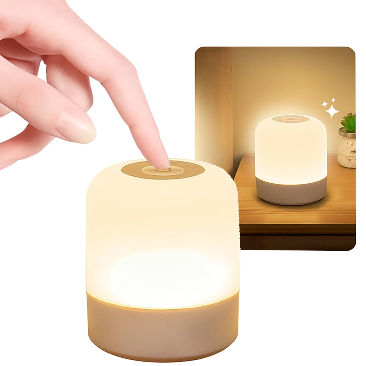 Luminária de Mesa Abajur de Cabeçeira com 3 Modos de Iluminação 360° LED Botão Touch Sem